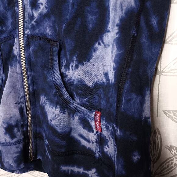 Hardtail Vest Zip Hoodie Tie Dye Blue Active Athleisure - Picture 2 of 7